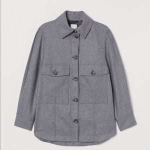 H&M Premium wool blend grey shacket size XS